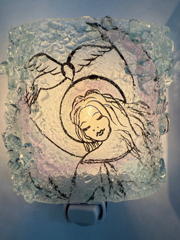 Earth Angel Recycled Glass Night Light by Reborn Glass