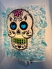 Day of the Dead Sugar Skull Halloween Recycled Glass Night Light