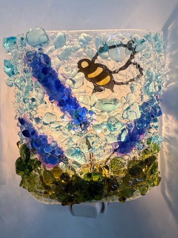 Lavender Bee Recycled Glass  Nightlight