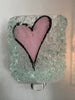 Every Beat of My Heart--Recycled Bottle Glass Heart Night Light