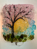 Sunrise Cherry Blossom Tree Recycled Bottle Glass Night Light
