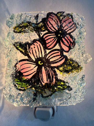 Dogwood Flower Glass Night Light