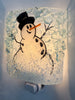 Snowman Recycled Bottle Glass Night Light