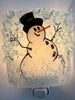 Snowman Recycled Bottle Glass Night Light
