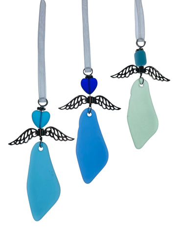 Sea Glass Angel Trio Set of 3
