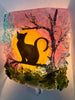 Cat in a Spring Cherry Blossom Tree Recycled Glass Night Light