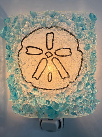 Sand Dollar Recycled Glass Night Light by Reborn Glass