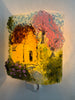 Storybook Cottage House in the Woods Recycled Glass Night Light