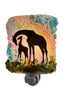 Rainbow Giraffe Mom and Baby Silhouette Recycled glass Night Light