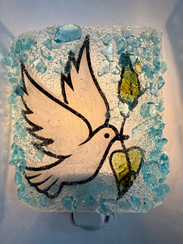 Dove of Peace Reborn Glass Night Light