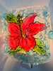 Tropical Hibiscus Flower Recycled Glass  Nightlight