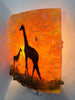 Giraffe Mom and Baby Recycled Bottle Glass Night Light