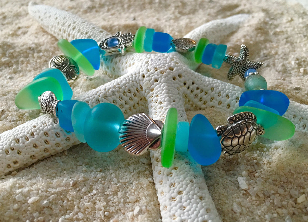Buy Enchanted Mermaid Glass Bracelet with Long Pebble Shaped Illuminating  Beads, glass, at Amazon.in