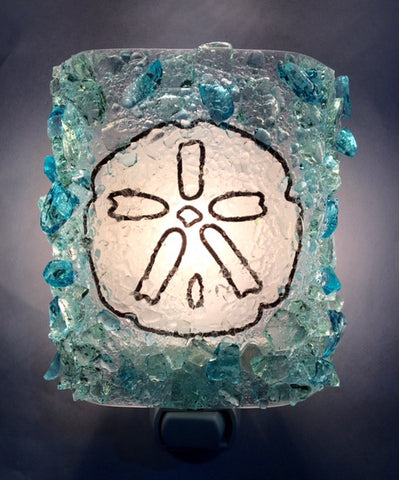Sand Dollar Recycled Glass Night Light by Reborn Glass