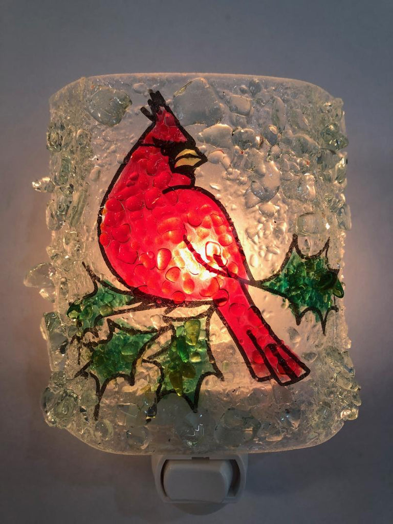 Cardinal Recycled Bottle Glass Night Light - RebornGlass.com